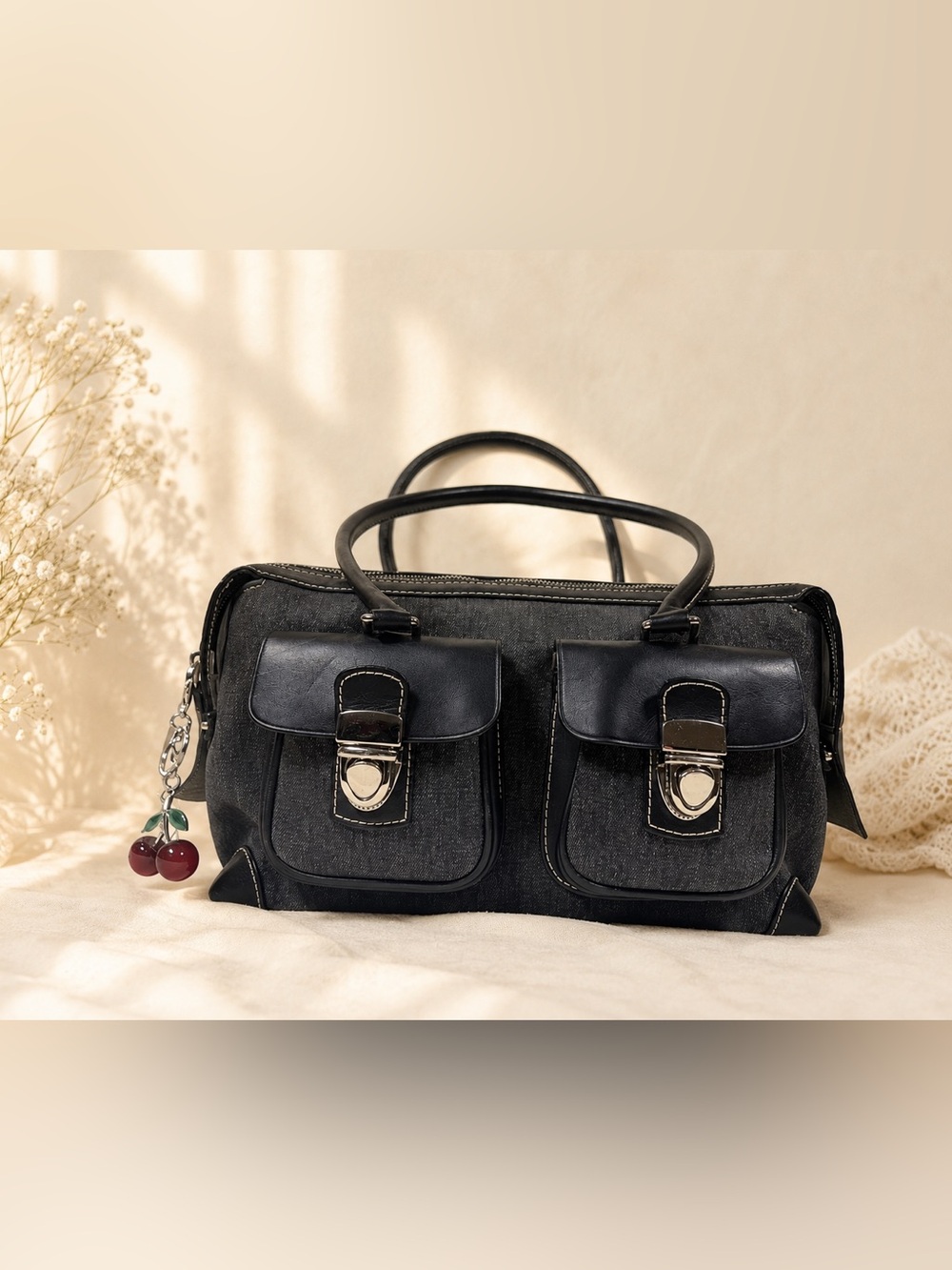 Dark Gray/Black Vintage Dooney & Bourke Handbag